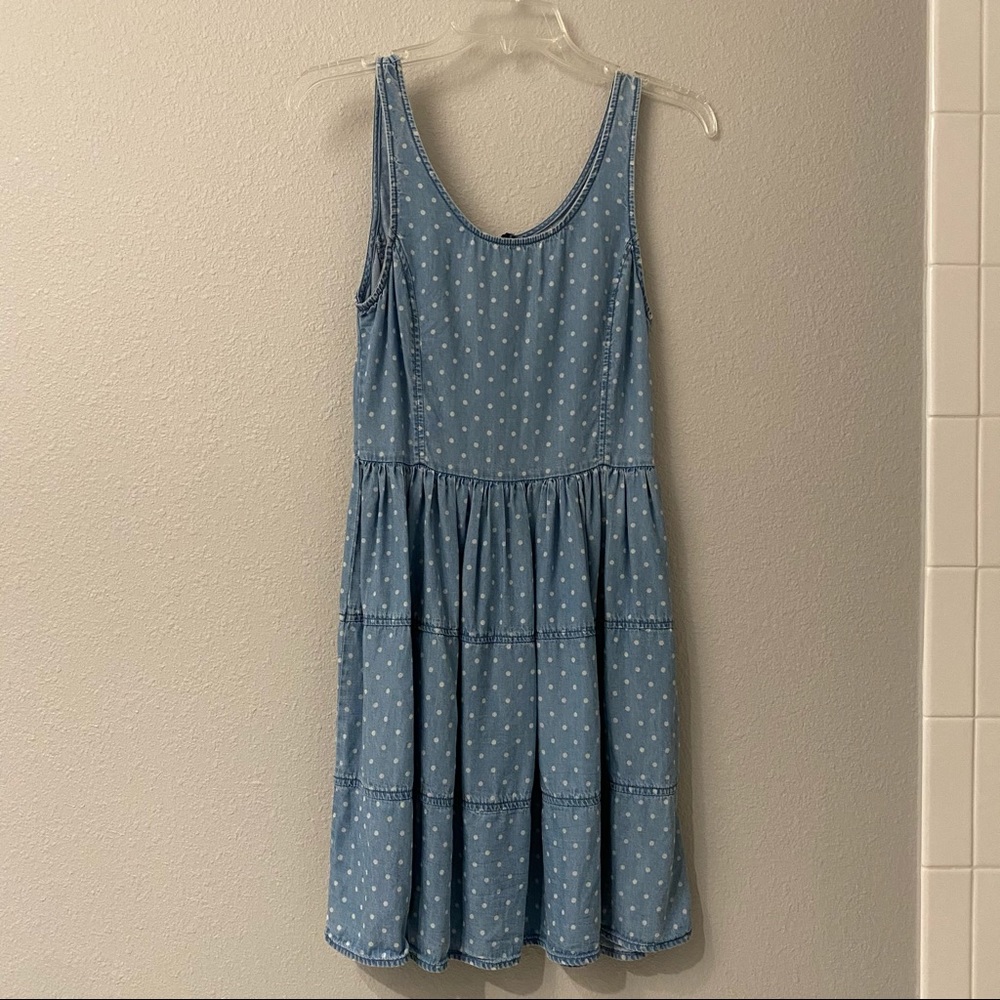 Chambray Polka Dot Dress